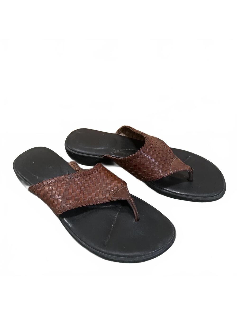 Made in Brazil Womens Brown Woven Genuine Leather Thong Sandals Size 7.5 M